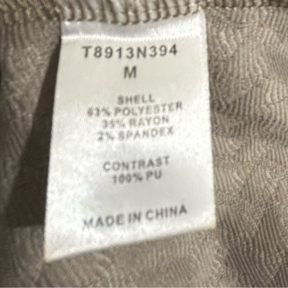 Tart Collections Annette Gray and Ivory Faux Leather Trim Lightweight Top - Picture 7 of 7